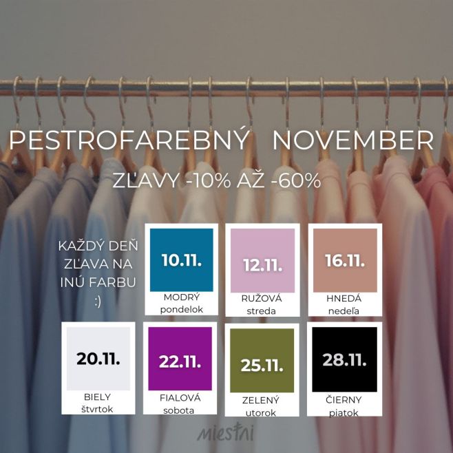 Pestrofarebný november je tu!....a prvá akcia už v pondelok 💙 Naša veľká a obľúbená novembrová akcia sa začína! My nemáme...